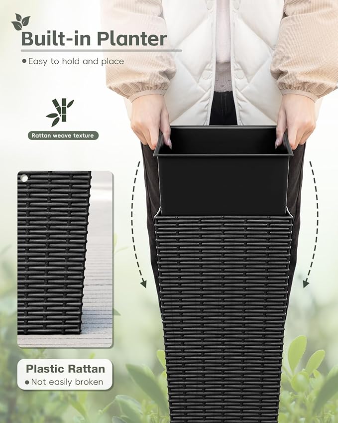 Greesum 24 Inch Tall Plastic Planters, Detachable Inner Pot & Drainage Holes - Image 2