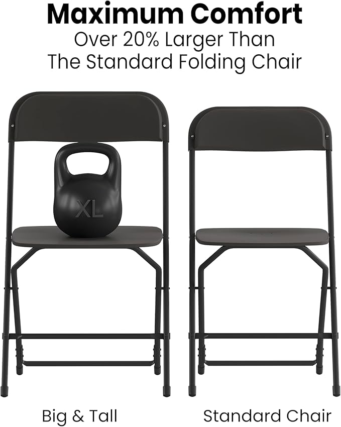 Flash Furniture Hercules Series Big & Tall Stackable Plastic Folding Chairs - Image 6