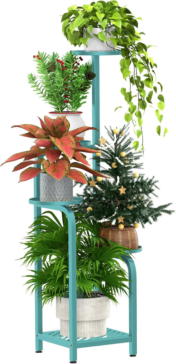 TOSKING 5 Tier Tall Plant Stand Indoor Outdoor, Heavy Duty Corner Shelf by TOSKINGESSENCE