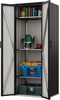Devoko 28 Cuft Lockable Metal Storage Shed, Vertical Indoor Outdoor Tool Cabinet by DEVOKO