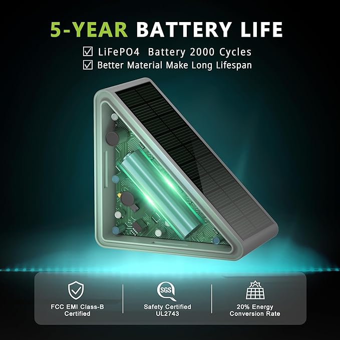 DAMINY Solar Step Light for Outside, 2 Lighting Modes, Stair Light Outdoor - Image 2
