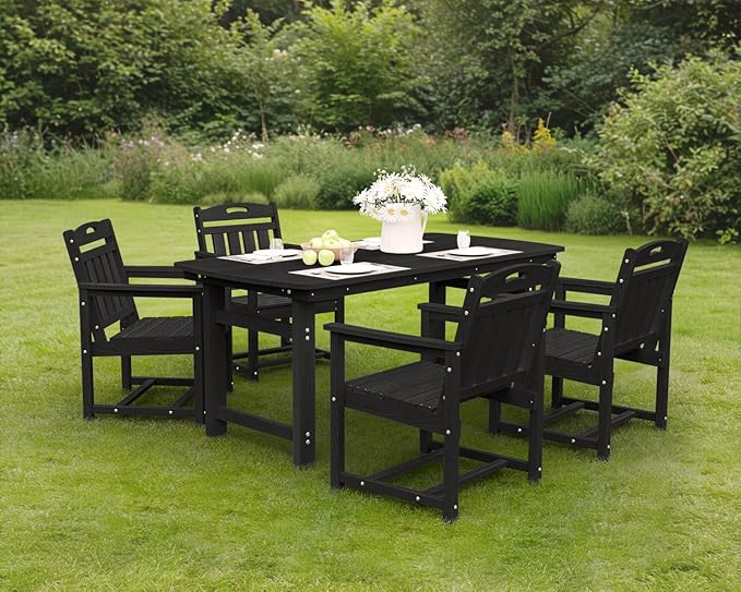 Ciokea HDPE Outdoor Patio Dining Chairs Set of 2, All-Weather Porch Chair - Image 9