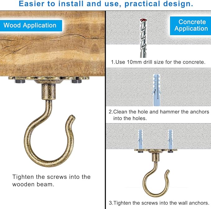 Dolibest Wall Mount Ceiling Hooks, Plant Hooks - Image 6