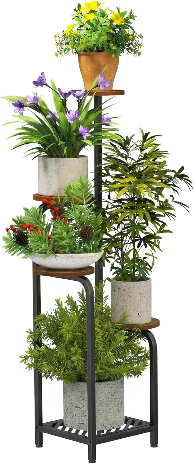 TOSKING 5 Tier Metal Plant Stand Indoor 48''H Tall, Heavy Duty Plant Shelf by TOSKINGESSENCE