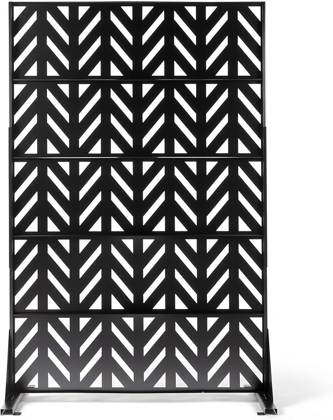 VINGLI Privacy Fence Panels, 72H’’ x 47W’’ Metal Privacy Screen Freestanding by VINGLI