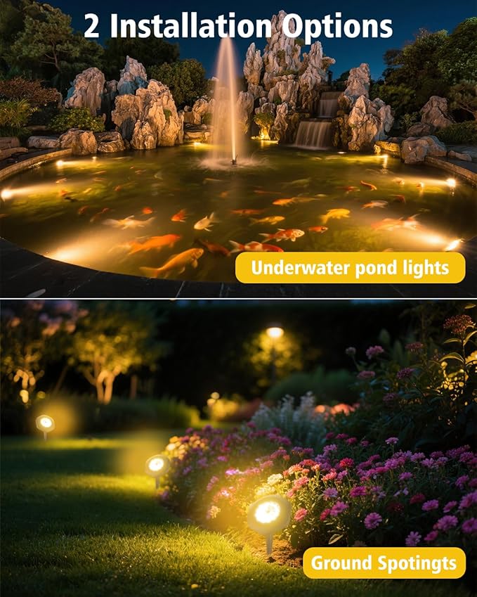 CORESLUX Solar Spot Lights Outdoor Waterproof IP68, 3-in-1 LED Warm Light Solar - Image 5
