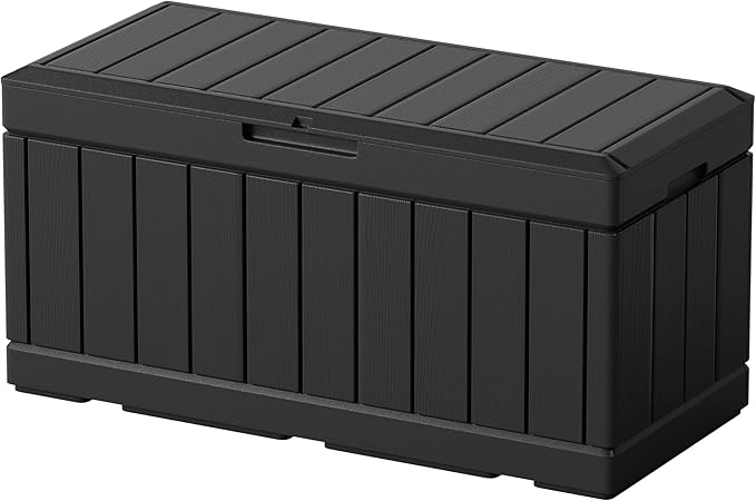 Greesum 82 Gallon Resin Deck Box All Weather Large Outdoor Storage by BuynowfromGreesum