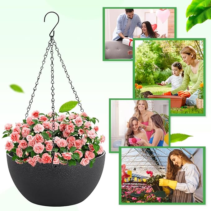 10 inch Hanging Planters for Indoor Plants, 2 Pack Planters for Outdoor Plants - Image 8