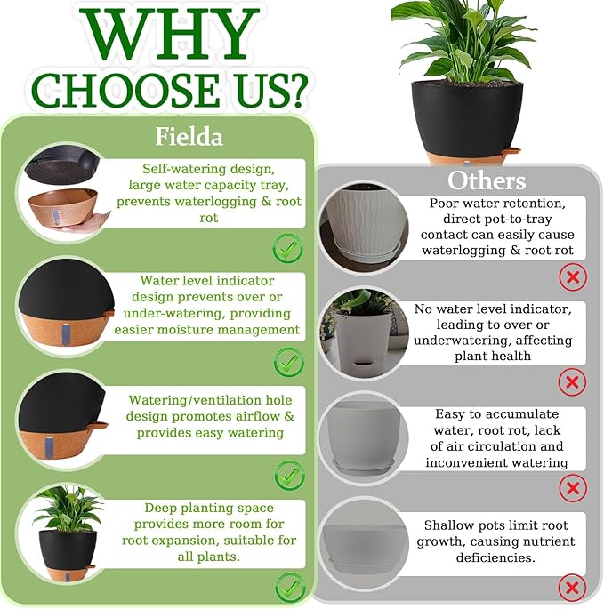 8/10/12 Inch Self Watering Pots - Image 8
