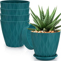 6 inch Plant Pots, 5 Pack Flower Pots Outdoor Indoor, Planters by AFamilyofGardenLovers