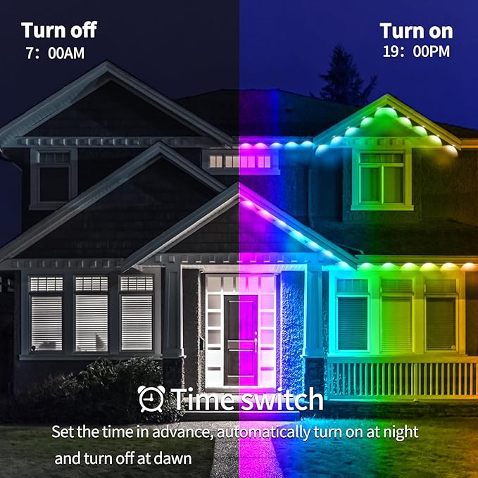 60ft Permanent Outdoor Light, RGB Outdoor eave Lights - Image 6