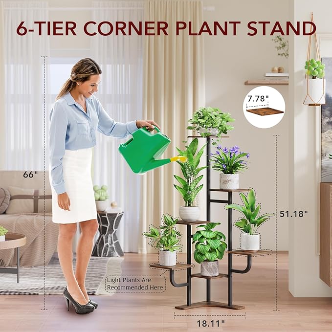 Corner Plant Stand with Grow Light - Image 5