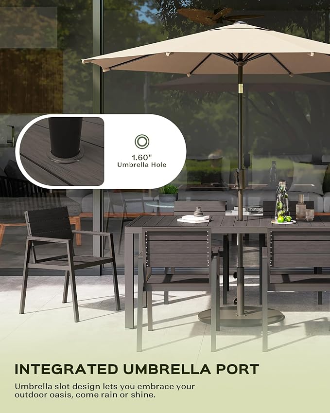5-Piece Outdoor Dining Set, Aluminum Dining Table Set - Image 6