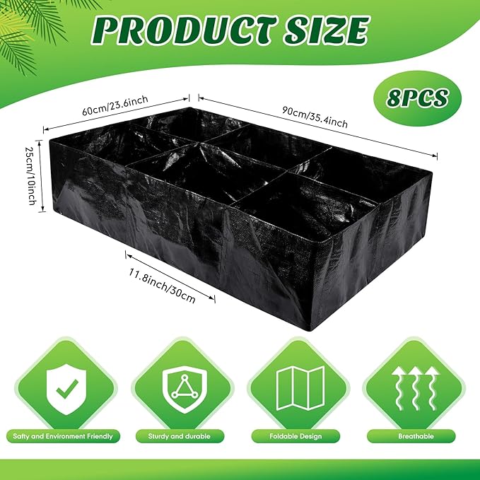 Woanger 8 Pcs 35 Gallon Fabric Raised Garden Bed Garden Bags to Grow Vegetables - Image 2