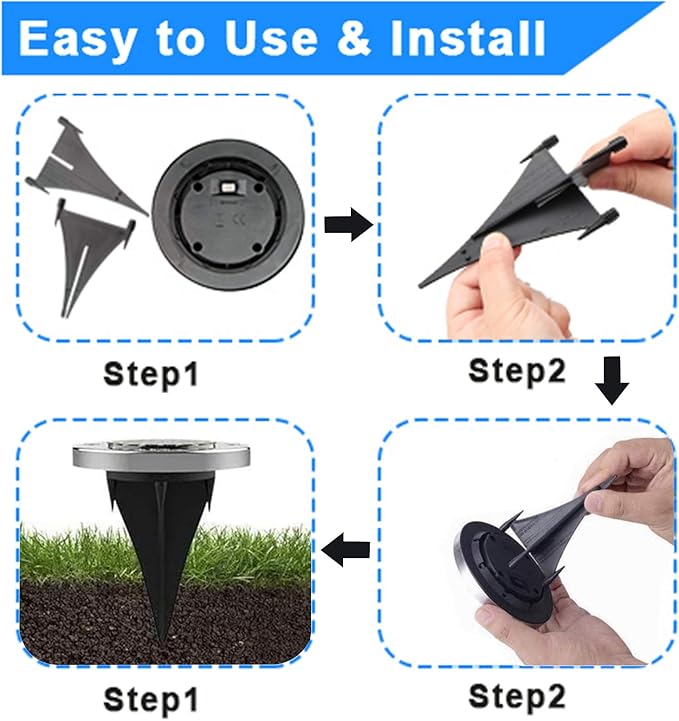 Solar Ground Light, Waterproof Solar Garden Lights, Upgraded Outdoor Garden - Image 5