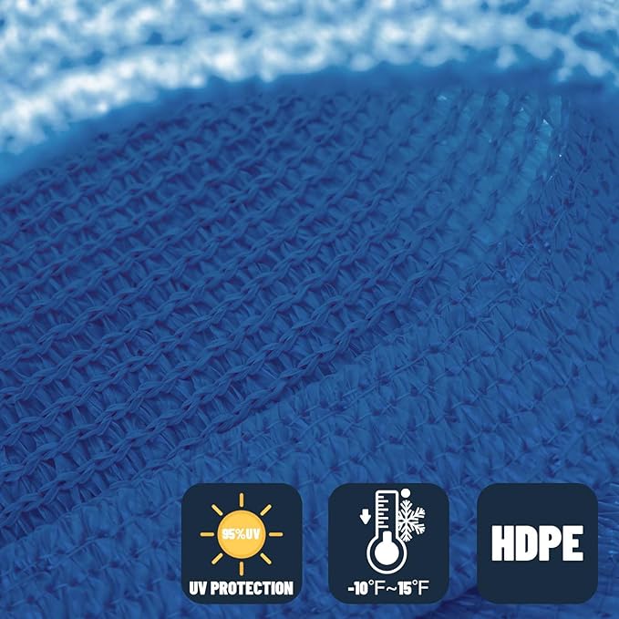 SUNNY GUARD Sun Shade Sail 7' X 13' Rectangle Blue UV Block Sunshade - Image 4