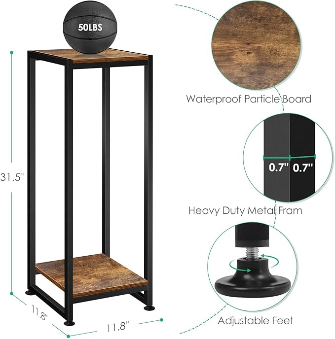 Plant Stand Indoor, 31.5'' Tall Wood Plant Stands Heavy Duty Pedestal Stand - Image 3