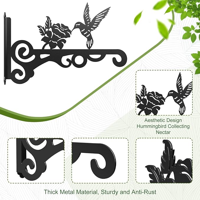 2-Pack Aesthetic Wall Plant Hanger Indoor and Outdoor – 10 Inch Metal Hanging - Image 5
