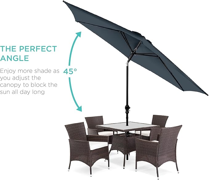 Best Choice Products 10ft Outdoor Table Compatible Steel Polyester Market Patio - Image 2