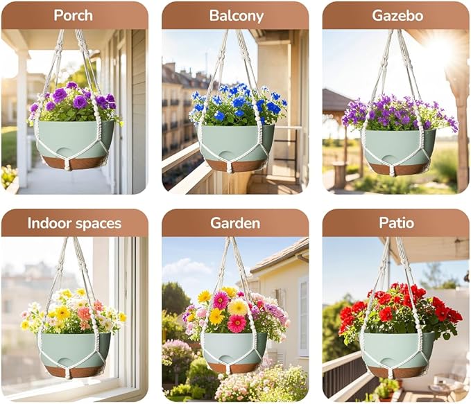 12 Inch Hanging Baskets for Plants Outdoor, Hanging Planters for Indoor Outdoor - Image 6
