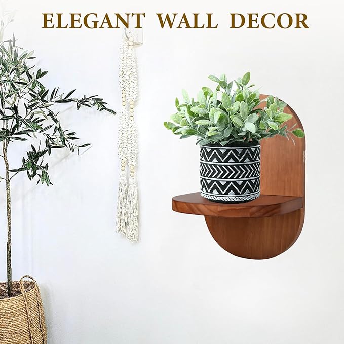 ARTORA Wall Mounted Plant Holder, Wooden Flower Pot Wall Hanging Shelf Black - Image 7