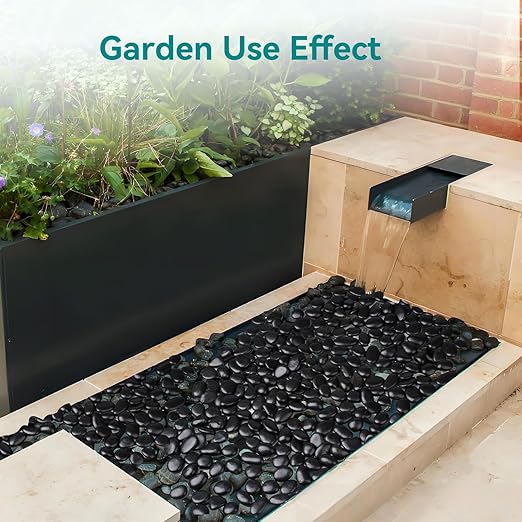 5 lbs Black Rocks for Planters, Polished Garden Stones for Outdoor Landscaping - Image 4