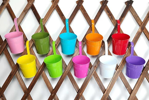 10 Pcs Fence Planters, Railing Planter Flower Pot - Image 2