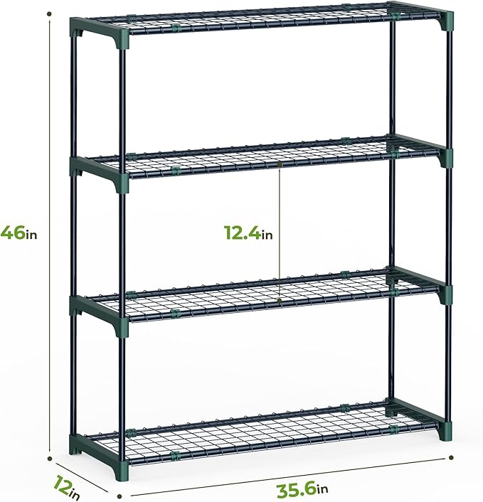 Ohuhu Plant Greenhouse Shelves 4 Tier 2 Pack Extra-Wide Stable Green House - Image 2