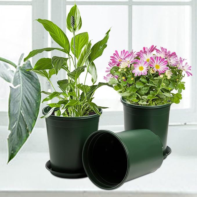 Fasmov 10PCS 1 Gallon Durable Nursery Pot Garden Flower Pots Nursery Plant - Image 5