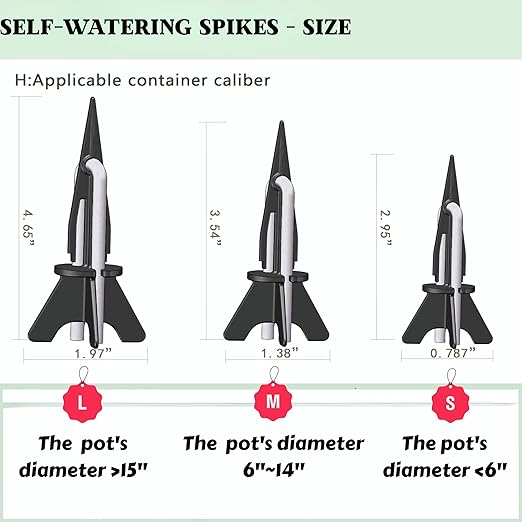 GreenShip 4-Pack Patented Self-Watering Spikes – DIY Plant Watering System - Image 2