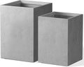 Kante 18.5", 15.7" H Tall Rectangular Concrete Planters Set of 2, Outdoor by Kante