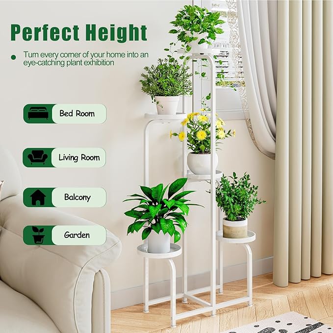 Plant Stand Indoor Outdoor 5 Tier Metal Plant Shelf - Image 2