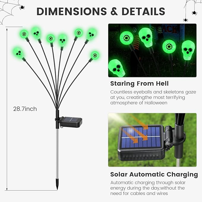 Solar Halloween Lights Outdoor, Halloween Decorations Outdoor, Scary Eyeball - Image 2