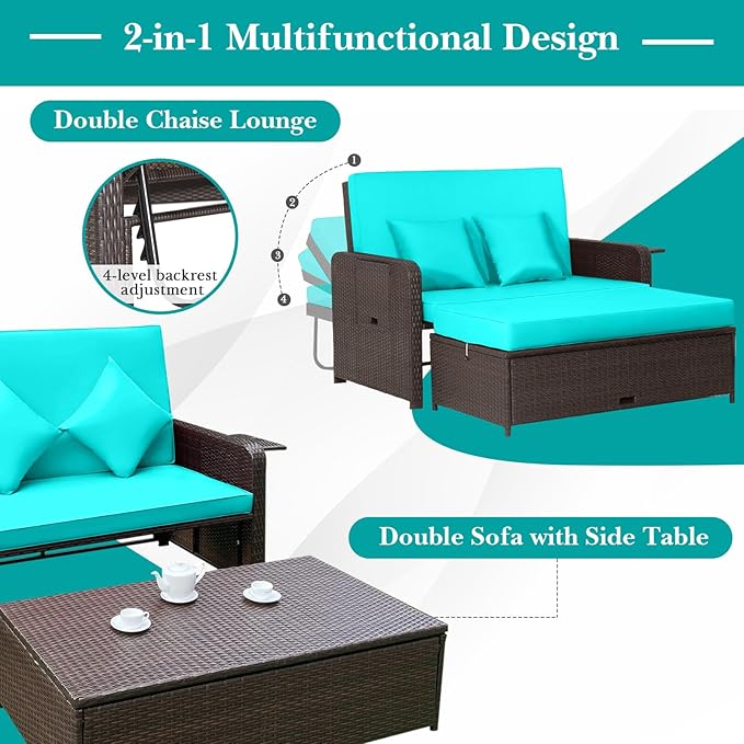 Tangkula Patio Rattan Daybed - Image 6
