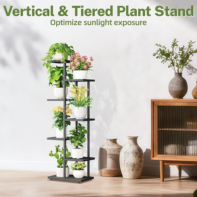 iDavosic.ly Plant Stand Indoor Outdoor, 6-Tier Tall Metal Flower Shelf - Image 6