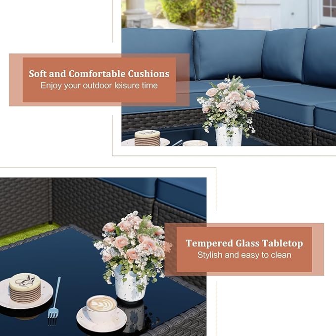 JAMFLY Patio Furniture Sets, 6-Piece Outdoor Patio Furniture - Image 5