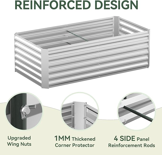 Raised Garden Bed with Self-Watering System, Galvanized Raised Beds - Image 6