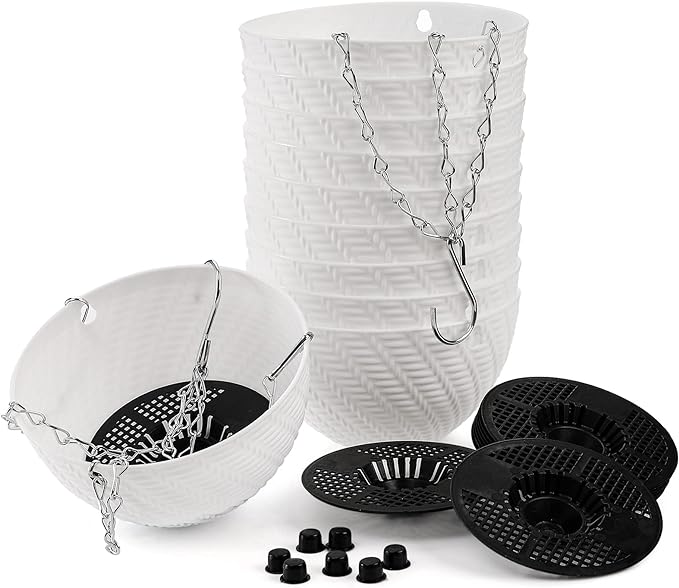 Foraineam 10 Pieces 6 Inch Hanging Planters, Garden Self-Watering Flower Plant - Image 3