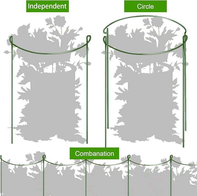 HiGift 16 Pack Plant Support Stakes, Half Round Metal Garden Plant Stake Indoor - Image 7
