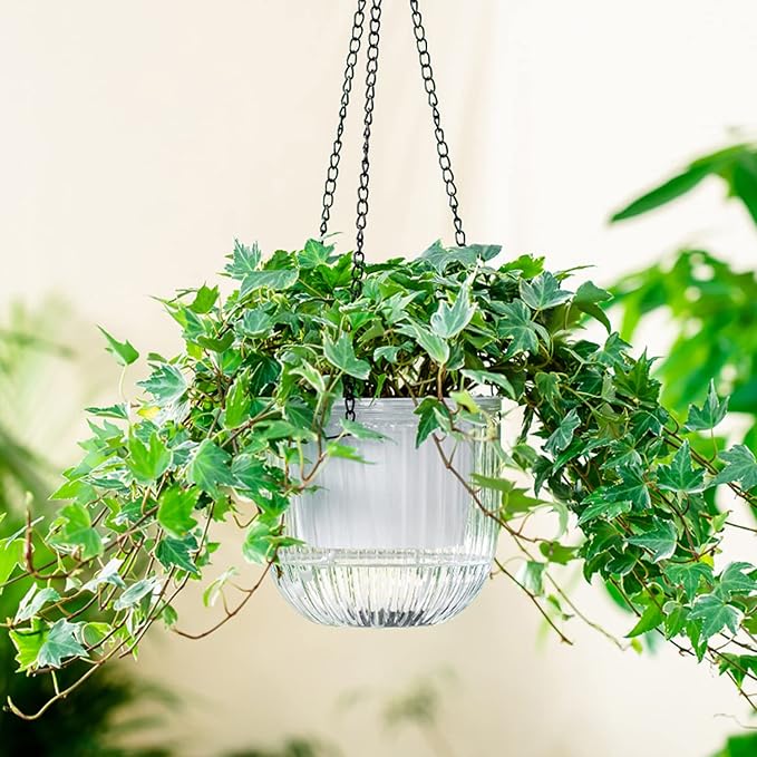 Melphoe 2 Pack Self Watering Hanging Planters Indoor Flower Pots, 6.5 Inch - Image 7