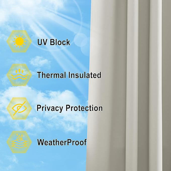 NICETOWN 2 Panels Outdoor Curtains - Image 5