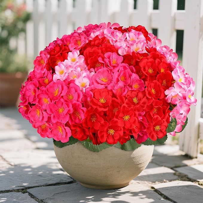 Artificial Geraniums Flowers for Outdoors, 6 Bundles Realistic Silk Fake - Image 7