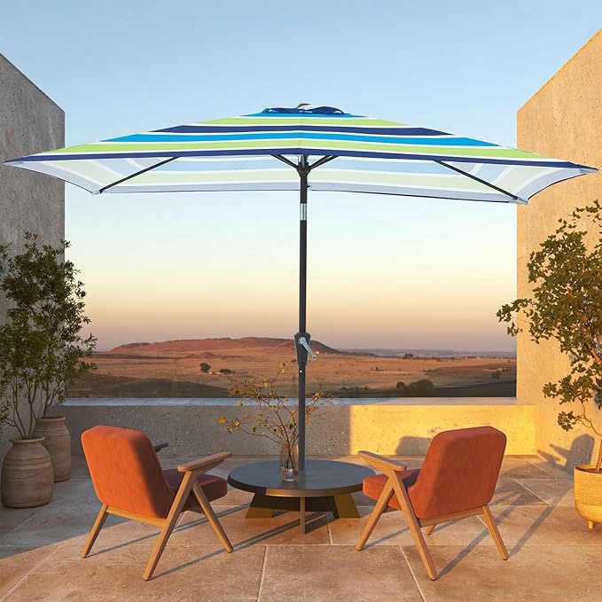 JEAREY 6.5x10 ft Rectangular Patio Umbrellas Rectangle Outdoor Umbrella - Image 4