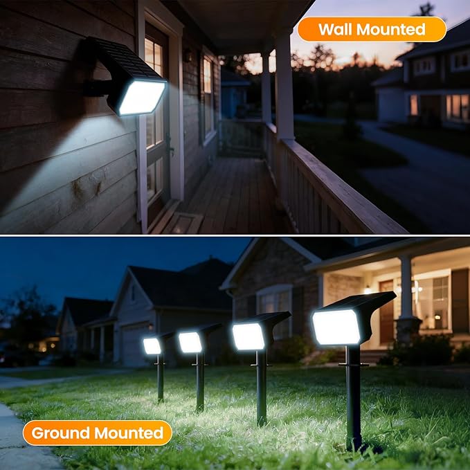 Fabrito Solar Spot Lights Outdoor 4 Pack, Auto On/Off Spotlights, IP67 - Image 5