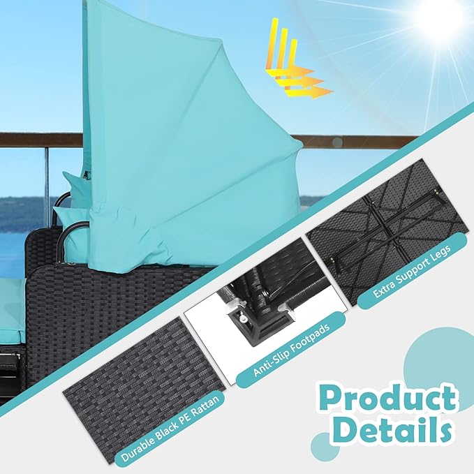 Tangkula Patio Rattan Daybed - Image 8