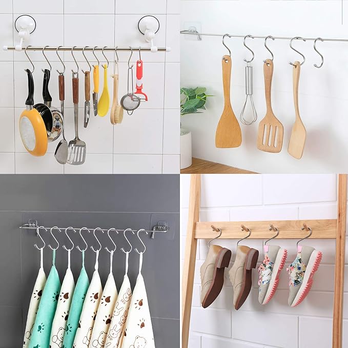 Myfolrena 20 Pack S Hooks for Hanging, 3.4 Inch Metal S Shaped Hook Heavy Duty - Image 4