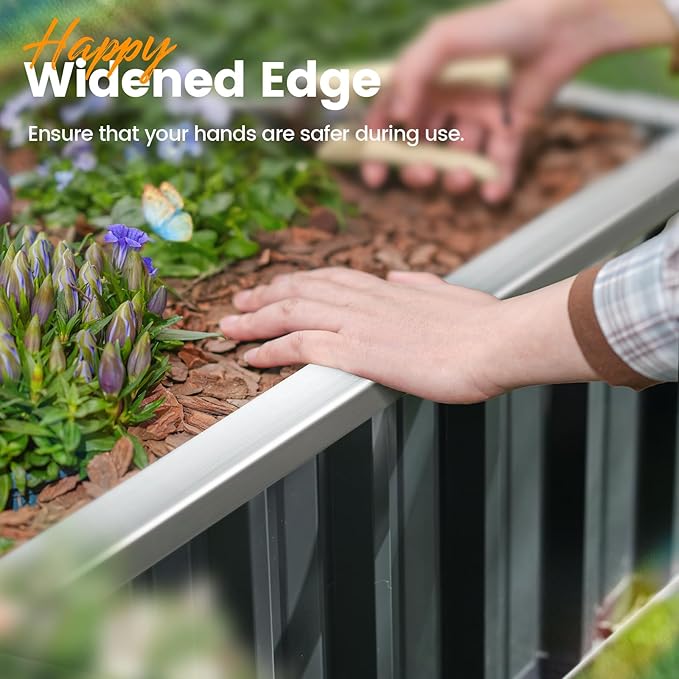 KING BIRD Raised Garden Bed 68"x 36"x 12" Galvanized Steel Metal Outdoor Garden - Image 4