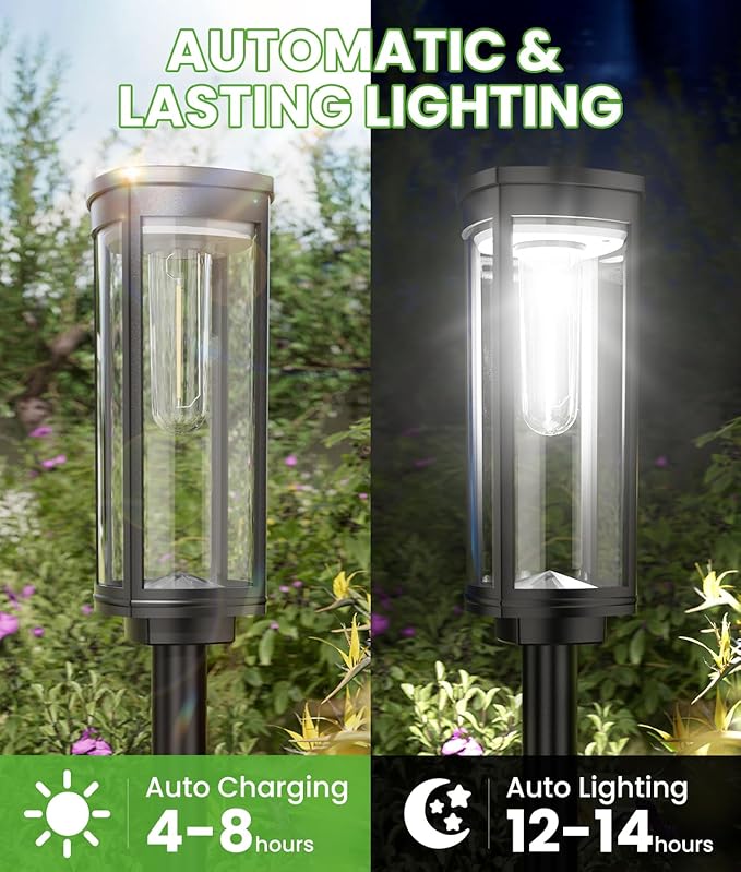 Bright Solar Lights Outdoor 6 Pack, Solar Pathway Lights Waterproof IP65 - Image 5