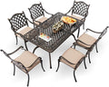 7-Piece Cast Aluminum Patio Furniture, Patio Dining Set by Unknown