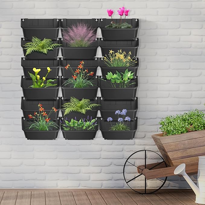 Hanging Vertical Wall Planter, 18 Pack Vertical Garden Planter, - Image 4